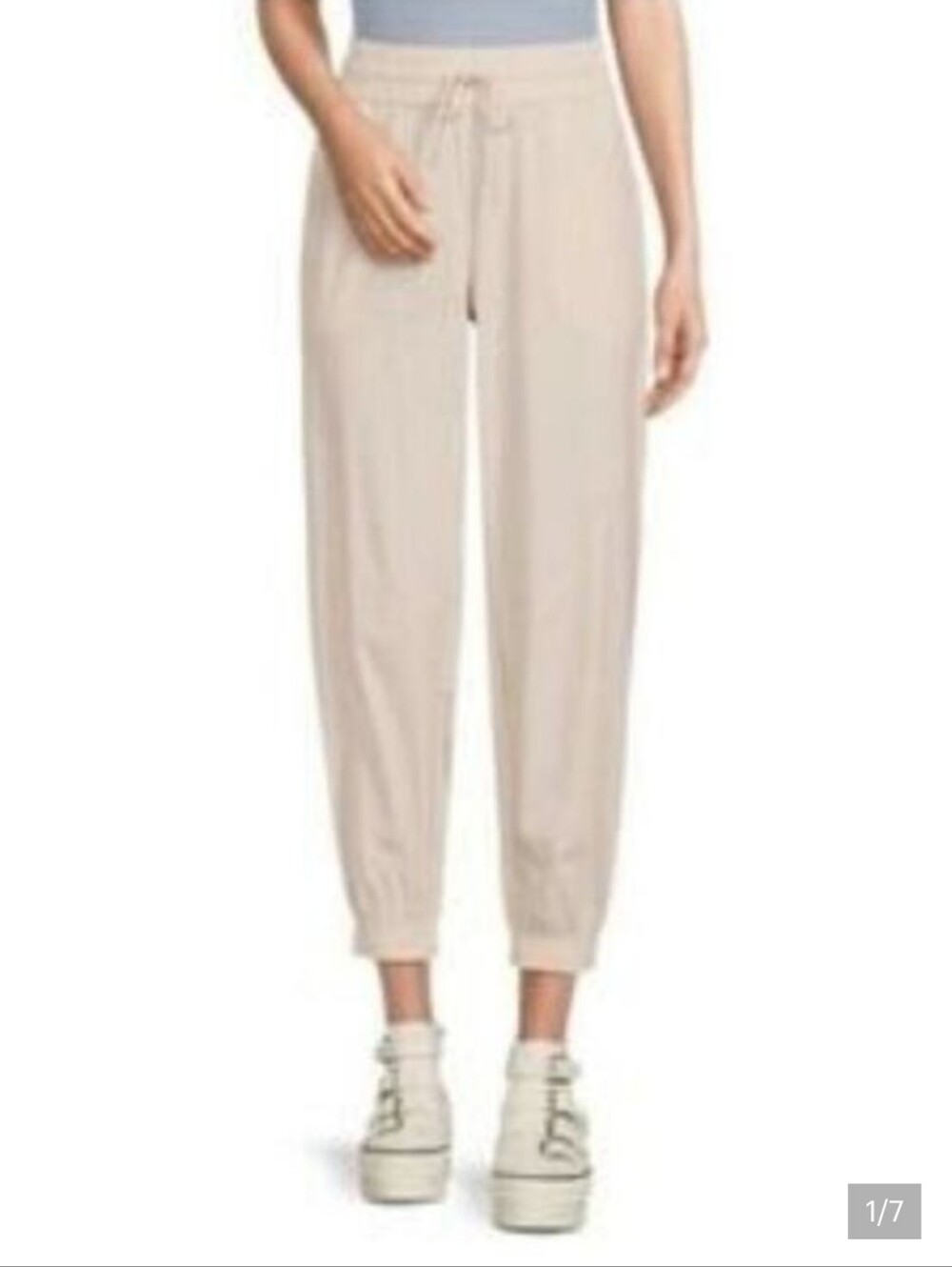 Spyder Women XL Ivory Ecru Velour Athleisure High Waist Jogger Sweatpants